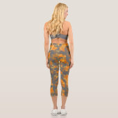 Leggings Capri Orange Mustard Navy Turquoise rayé (Verso)