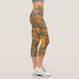 Leggings Capri Orange Mustard Navy Turquoise rayé