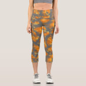 Leggings Capri Orange Mustard Navy Turquoise rayé (Recto)