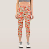 Leggings Capri Orange Poppy Meadow (Recto)