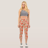 Leggings Capri Orange Poppy Meadow (Recto)