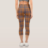 Leggings Capri Orange Purple Checker Abstract Pattern (Verso)