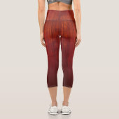 Leggings Capri Orange Rouge ombre rayé rustique (Verso)