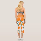 Leggings Capri Oranges Abstraites Jambes de Capri Gris Botanique (Verso)