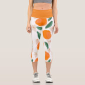 Leggings Capri Oranges Abstraites Jambes de Capri Gris Botanique (Recto)