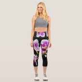 Leggings Capri Orchidée blanche et violette (Recto)