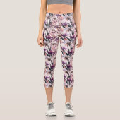Leggings Capri Orchidées pourpres (Recto)