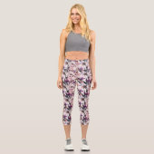 Leggings Capri Orchidées pourpres (Recto)