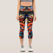Leggings Capri Origami dragon chinois de Nouvel An mignon HWCL3 (Recto)