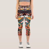 Leggings Capri Origami dragon chinois mignon HWCL2 (Recto)