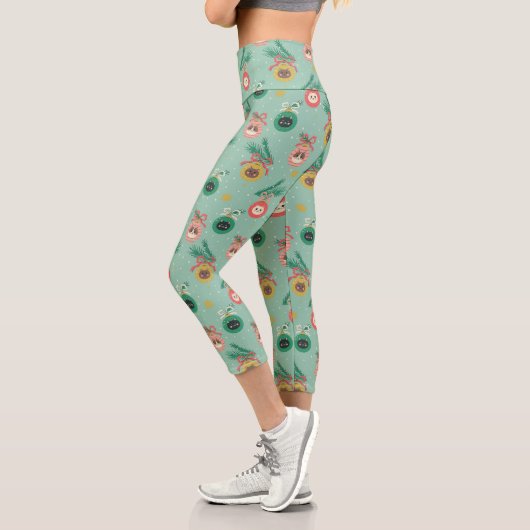 Leggings Capri Ornements de chats sur Motif d'arbre (Gauche)