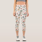 Leggings Capri Ornements de Noël anciens et panneaux de paix (Recto)