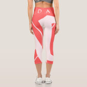 Leggings Capri Oversized Initials in Rosé and Red (Verso)