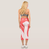 Leggings Capri Oversized Initials in Rosé and Red (Verso)