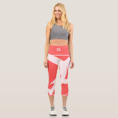 Leggings Capri Oversized Initials in Rosé and Red (Recto)