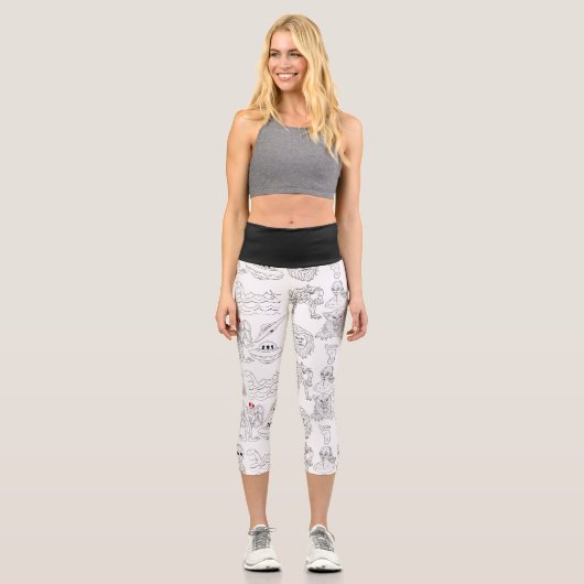 Leggings Capri OVNI, Alien, Bigfoot Cryptid (Recto)
