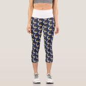 Leggings Capri Owl Moon Blue Cute Stars (Recto)