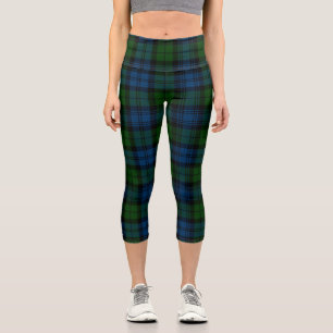 Leggings Capri Paid Clan Campbell Militaire Green Tartan noir
