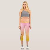 Leggings Capri Paillettes Ombrées Or Jaune Rose scintillant (Recto)