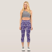 Leggings Capri Paisley bleu violet (Recto)