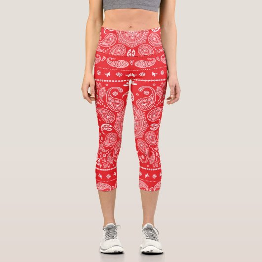 Leggings Capri Paisley Design-1 Capris haut taille (Recto)