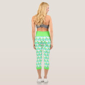 Leggings Capri Pale Green Squash Feuille Texture Imprimer Legging (Verso)