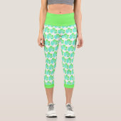Leggings Capri Pale Green Squash Feuille Texture Imprimer Legging (Recto)