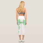 Leggings Capri Pale Green Squash Feuille Texture Imprimer Legging (Verso)