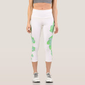 Leggings Capri Pale Green Squash Feuille Texture Imprimer Legging (Recto)