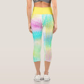Leggings Capri Pale Pastel Turquoise Vert Bleu rose Abstrait Art (Verso)