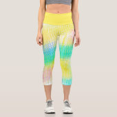 Leggings Capri Pale Pastel Turquoise Vert Bleu rose Abstrait Art (Recto)