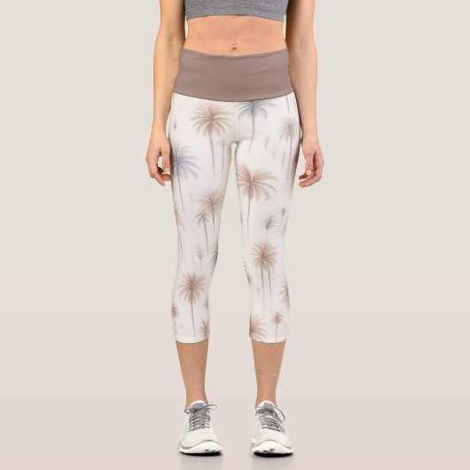 Leggings Capri Palmiers de feu d'artifice (Recto)