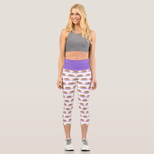 Leggings Capri Pancake Stack Purple Plate Motif (Recto)