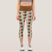 Leggings Capri Panda Rouge Lotus Fleurs Henné (Recto)