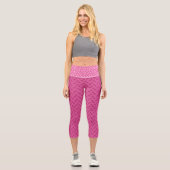 Leggings Capri Paniers et os roses chauds (Recto)