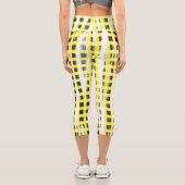 Leggings Capri Panneau de contrôle Jaune Noir ajouter nom nom mon (Verso)