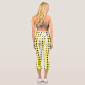 Leggings Capri Panneau de contrôle Jaune Noir ajouter nom nom mon (Verso)
