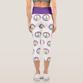 Leggings Capri Panneau de paix Parties scintillant arc-en-ciel (Verso)