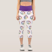 Leggings Capri Panneau de paix Parties scintillant arc-en-ciel (Recto)