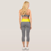 Leggings Capri Panneau Énergie Power Yellow Line (Verso)
