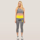 Leggings Capri Panneau Énergie Power Yellow Line (Recto)