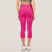 Leggings Capri Pantalon à haute taille rose chaud (Verso)