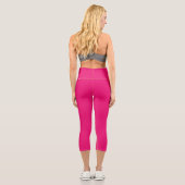 Leggings Capri Pantalon à haute taille rose chaud (Verso)