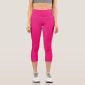 Leggings Capri Pantalon à haute taille rose chaud (Recto)