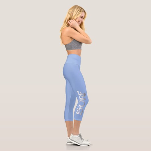Leggings Capri Pantalon bleu surf à haute taille (Droite)