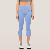 Leggings Capri Pantalon bleu surf à haute taille (Recto)
