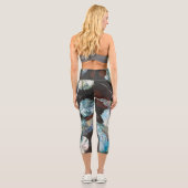 Leggings Capri Pantalon de Yoga Abstrait à fleurs (Verso)