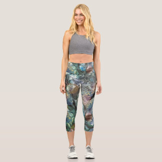 Leggings Capri Pantalon de Yoga Abstrait à fleurs