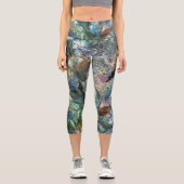 Leggings Capri Pantalon de Yoga Abstrait à fleurs (Recto)