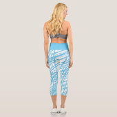 Leggings Capri pantalon de yoga bleu-haut (Verso)